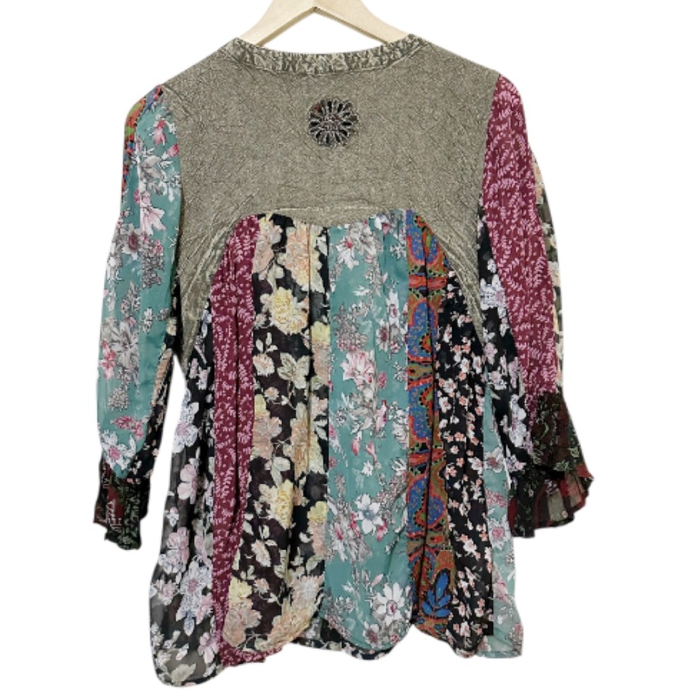 Young Threads Patchwork Embroidered Semi Sheer Bo… - image 3